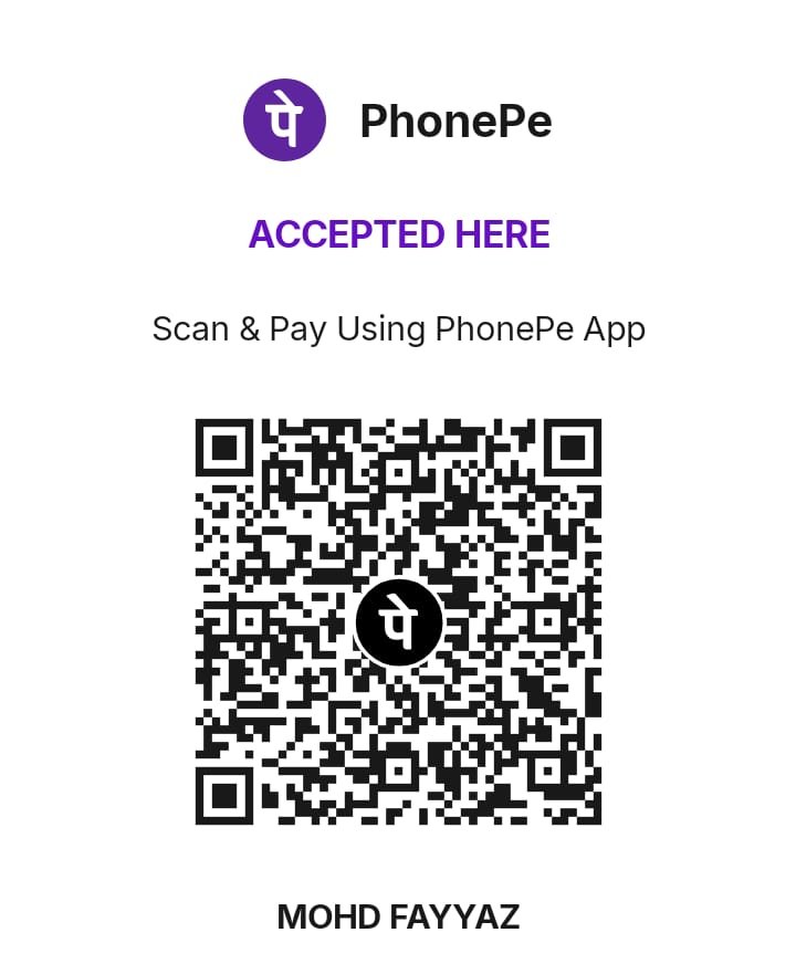 PhonePe scan-and-pay QR code for Saqi Health Navigation membership card payment; displayed account name Mohd Fayyaz